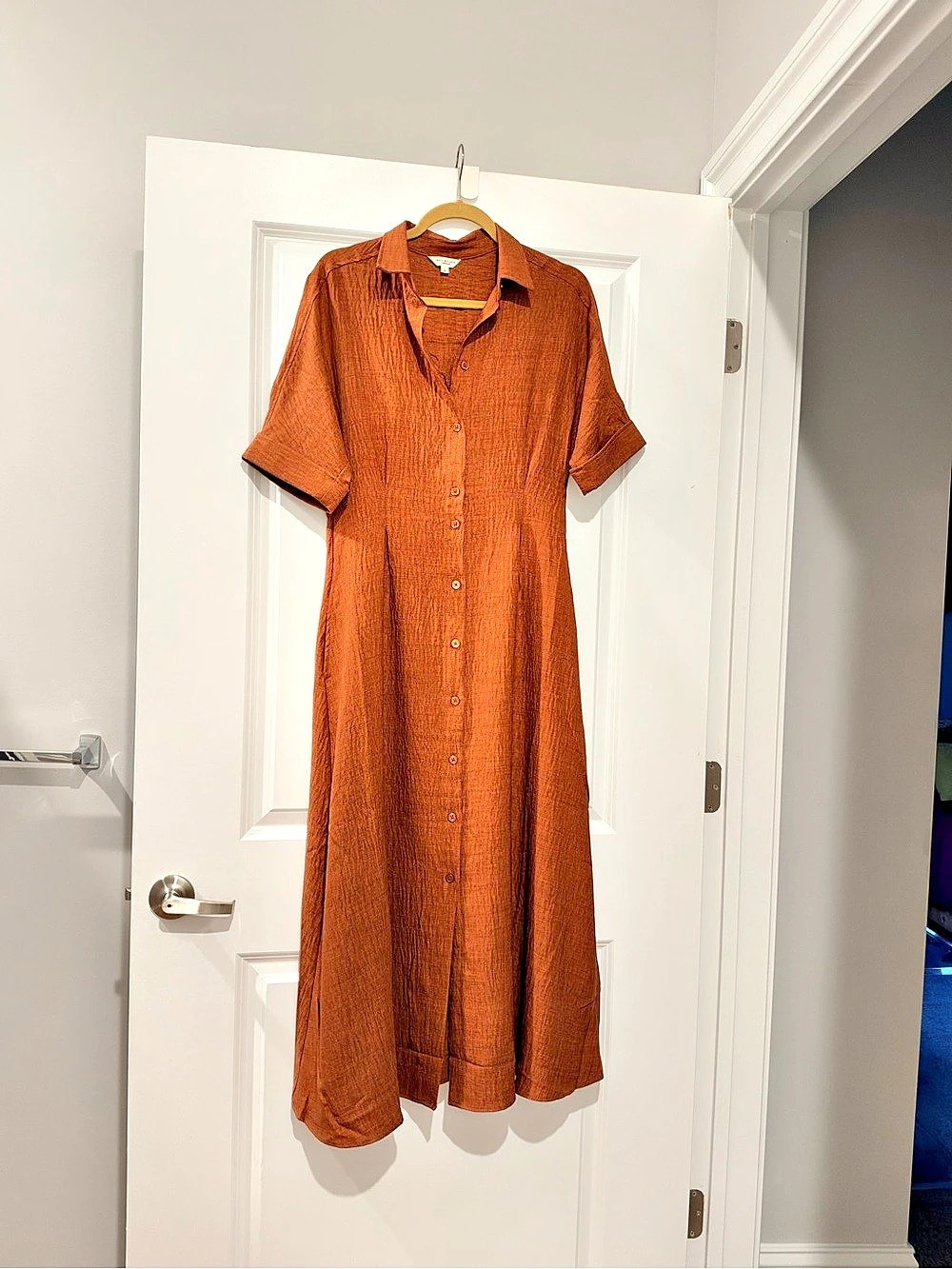 Max Studio Button-Front Maxi Dress in Brown Size Medium worn once and not out of